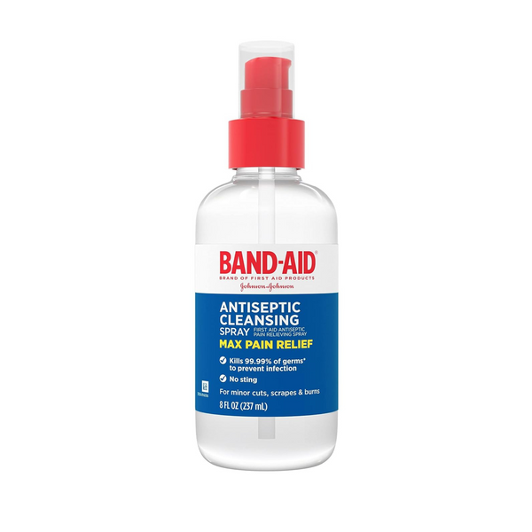 Band-Aid Brand Pain Relieving Antiseptic Cleansing Spray, Pramoxine HCl (8 fl. Oz)