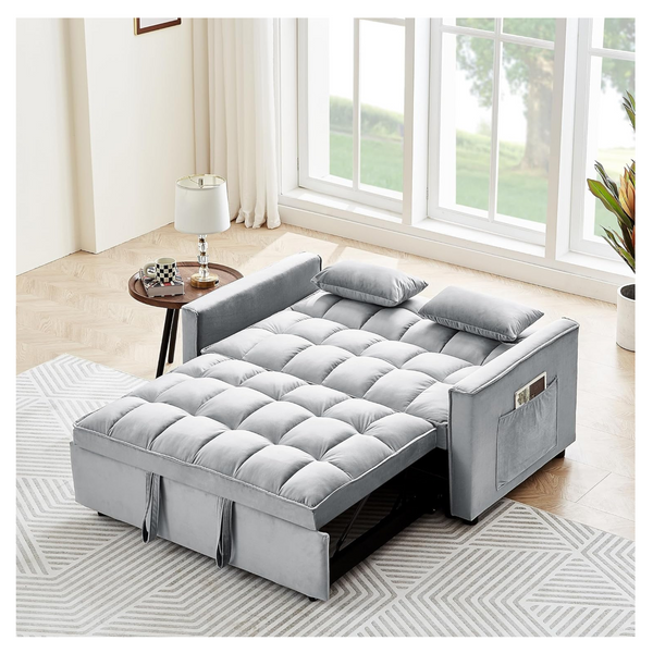 Eafurn 3-in-1 Multi-Functional Convertible Futon Loveseat Sofa Couch