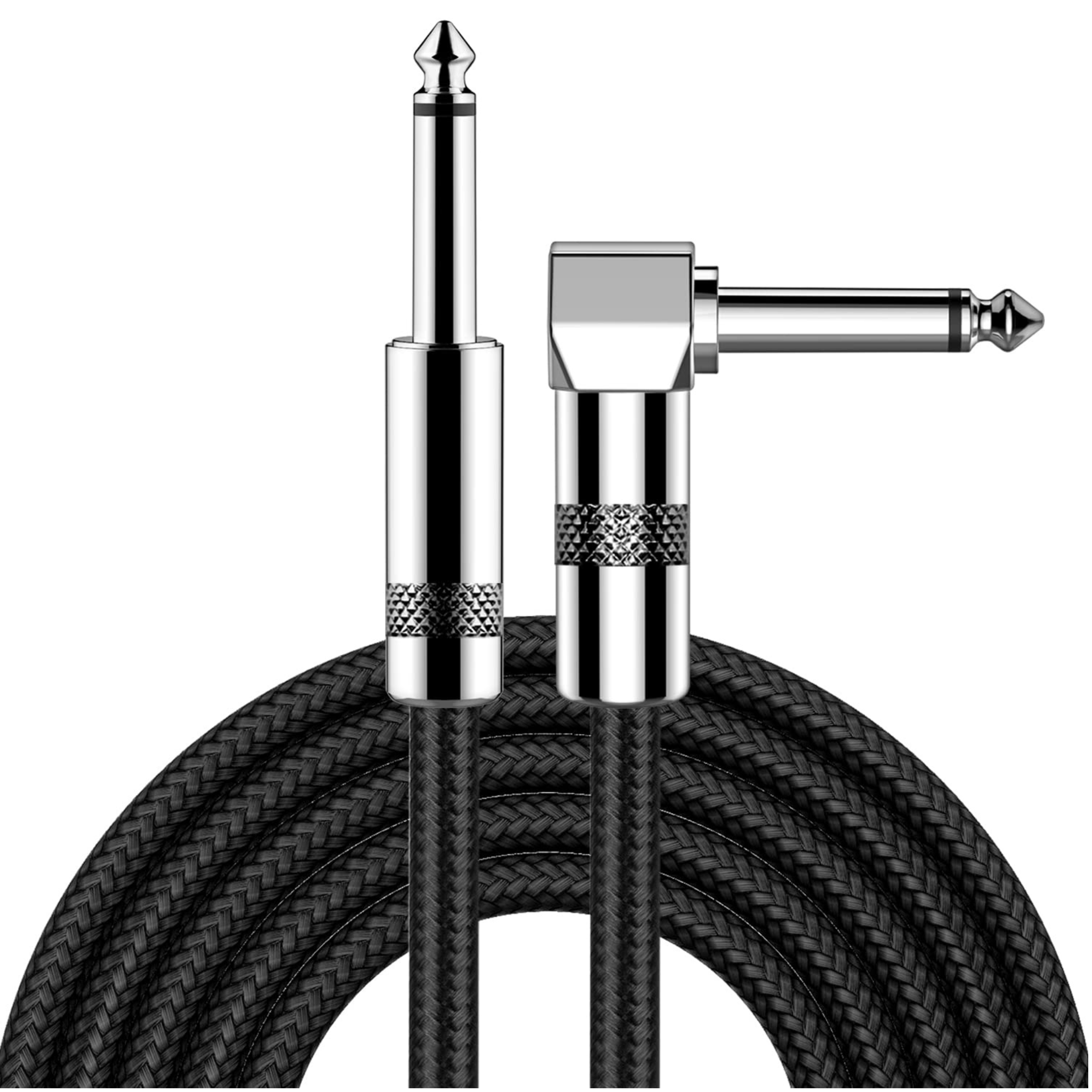 10' New bee Guitar Cable (Right Angle to Straight, Black)