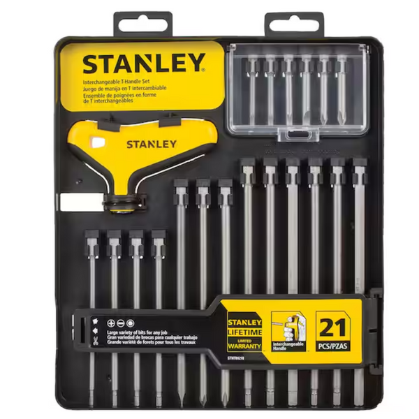 21-Piece Stanley T-Handle Multi-Bit Screwdriver Set