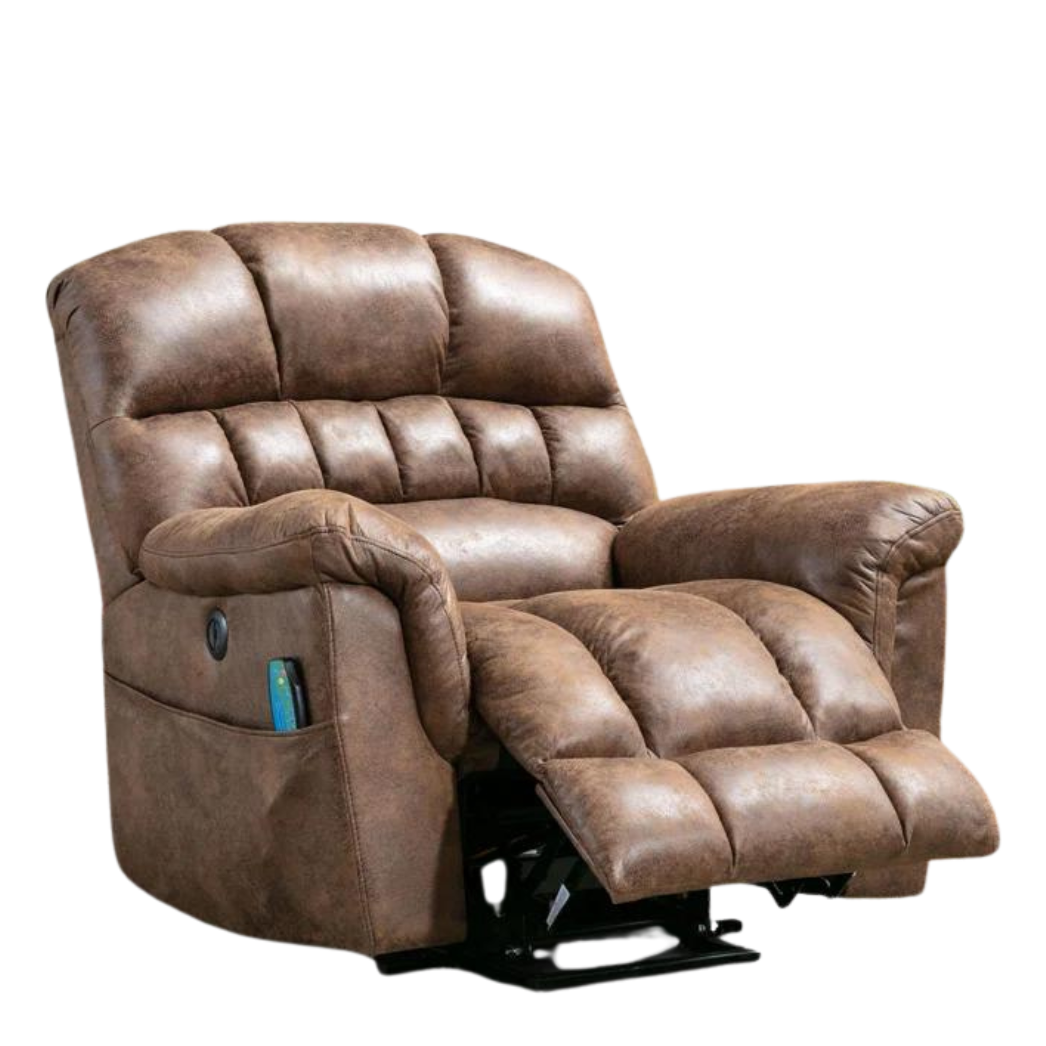 Extra Large Microfiber Power Reclining Heated Massage Chair