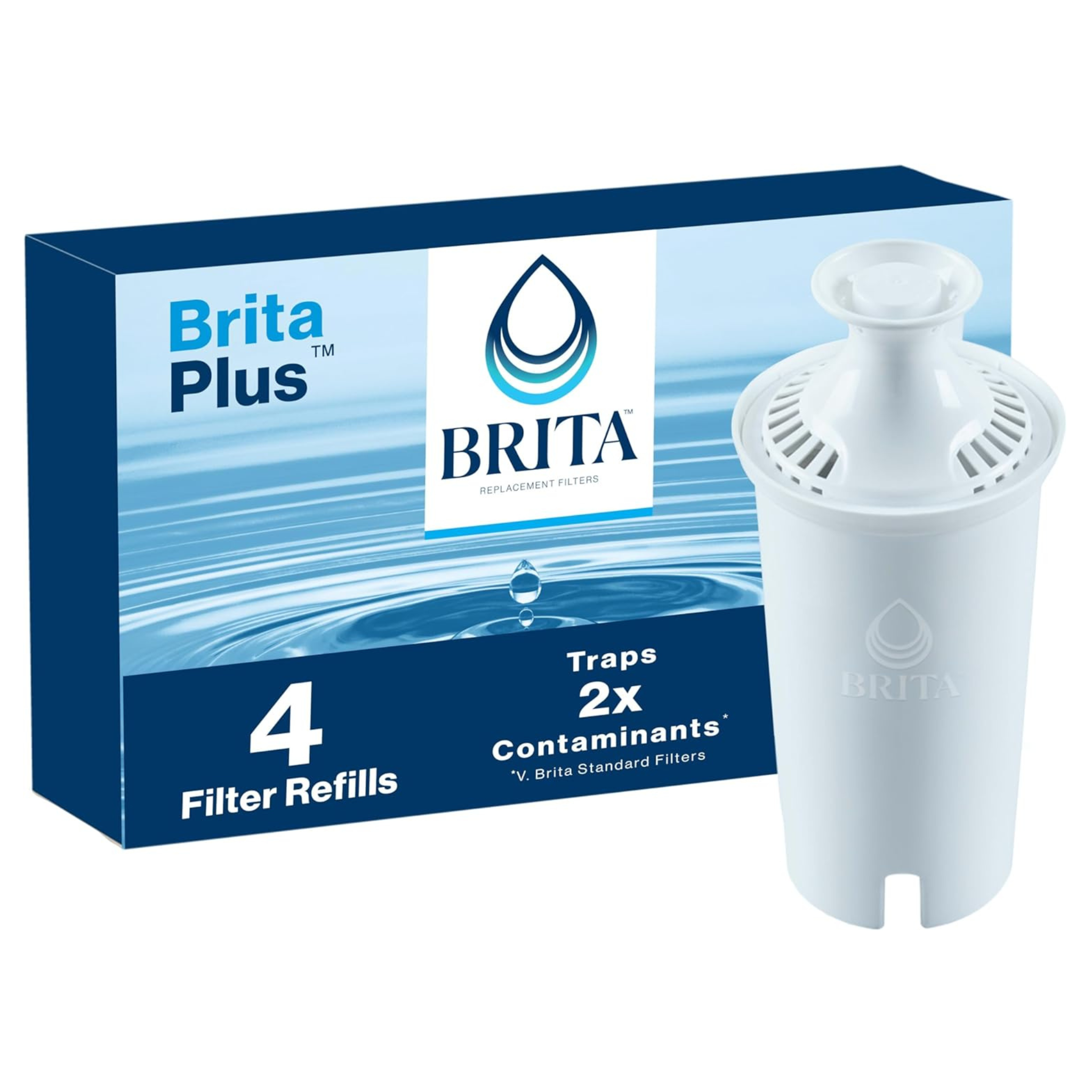 4-Count Brita Plus Replacement Water Filter for Pitchers