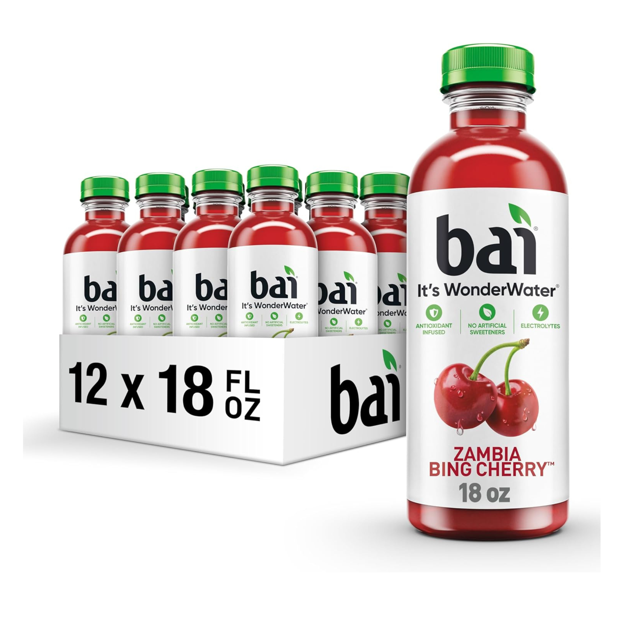 12 Pack of Bai Antioxidant Zambia Bing Cherry Infused Water Beverage