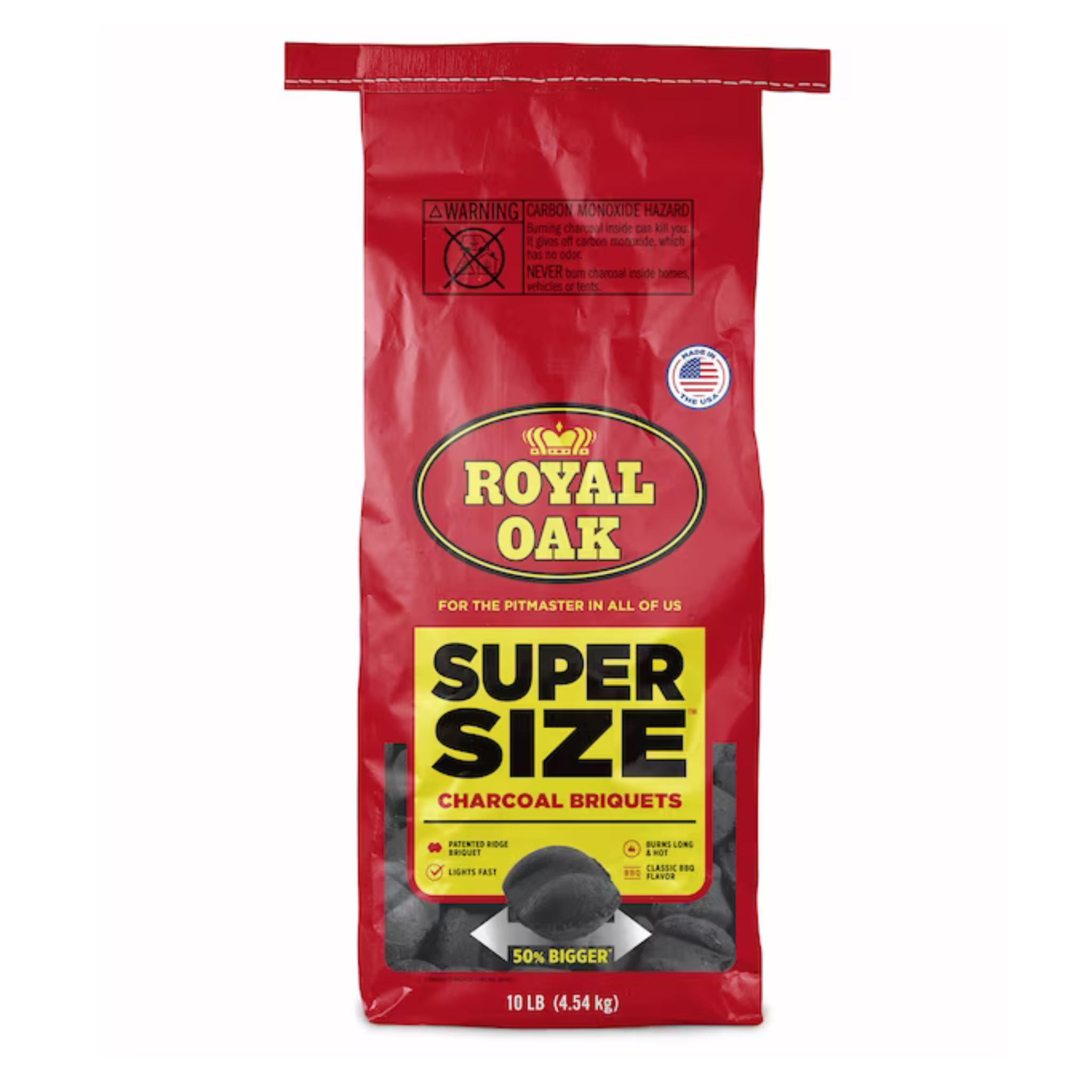 10-Lbs. Royal Oak Super-Size Ridge Charcoal Grilling/Smoking Briquets Bag