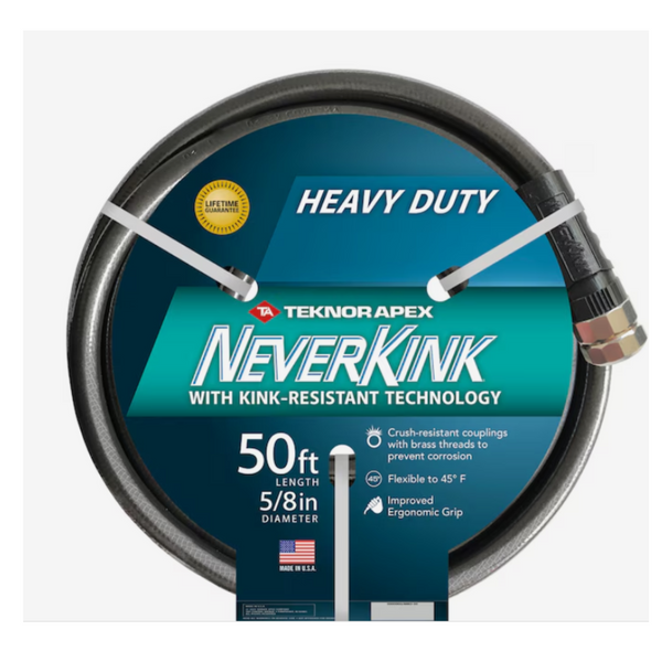 50' Teknor Apex Neverkink 5/8" Heavy-Duty Kink-Free Garden Hose
