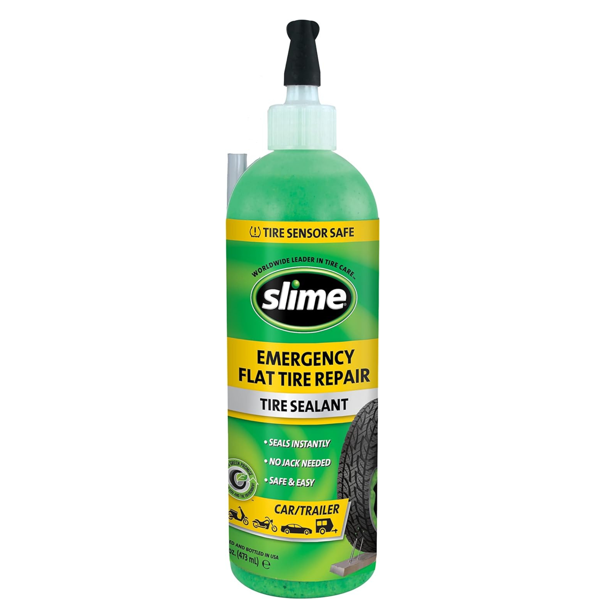 Slime Emergency Flat Tire Puncture Repair Sealant 16oz Bottle
