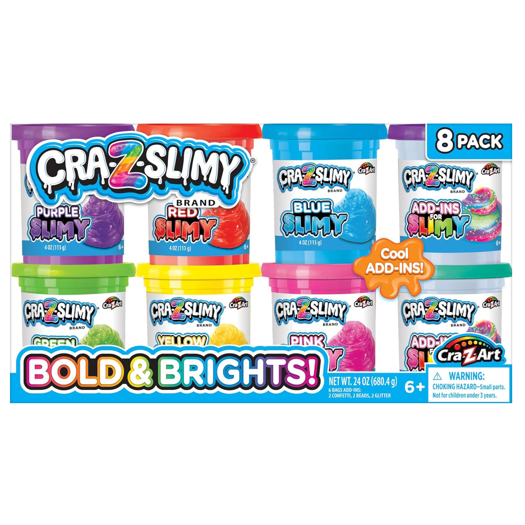 8-Pack Cra-Z-Slimy Bold & Brite Premade Slime Collection