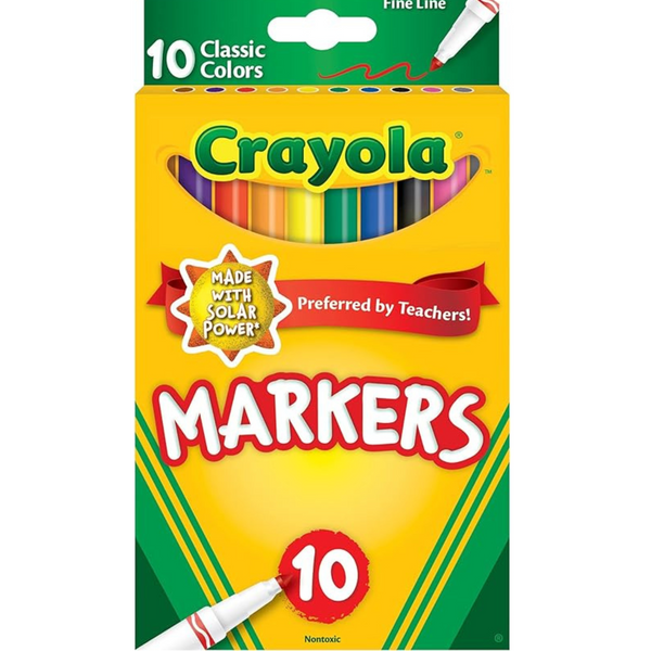 Crayola Markers Fine Line, 10 Count