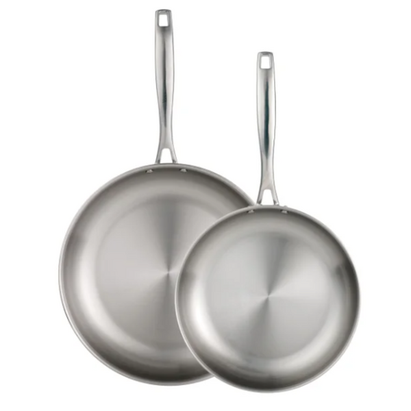 2-Piece Tramontina Tri-Ply Clad Stainless Steel Fry Pan Set