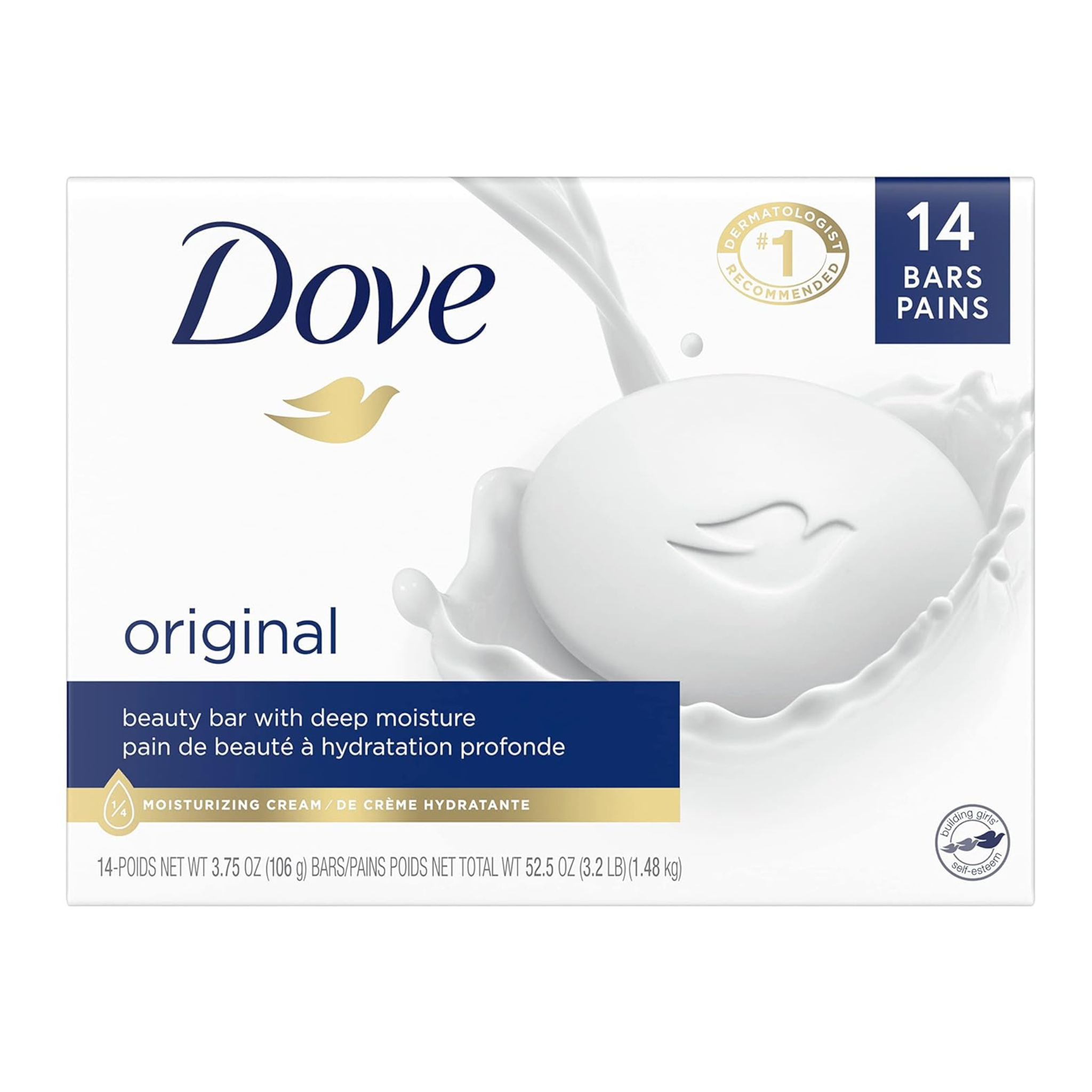 14-Ct 3.75-Oz Dove Beauty Soap Bars w/ Moisturizing Cream (Original or Sensitive)