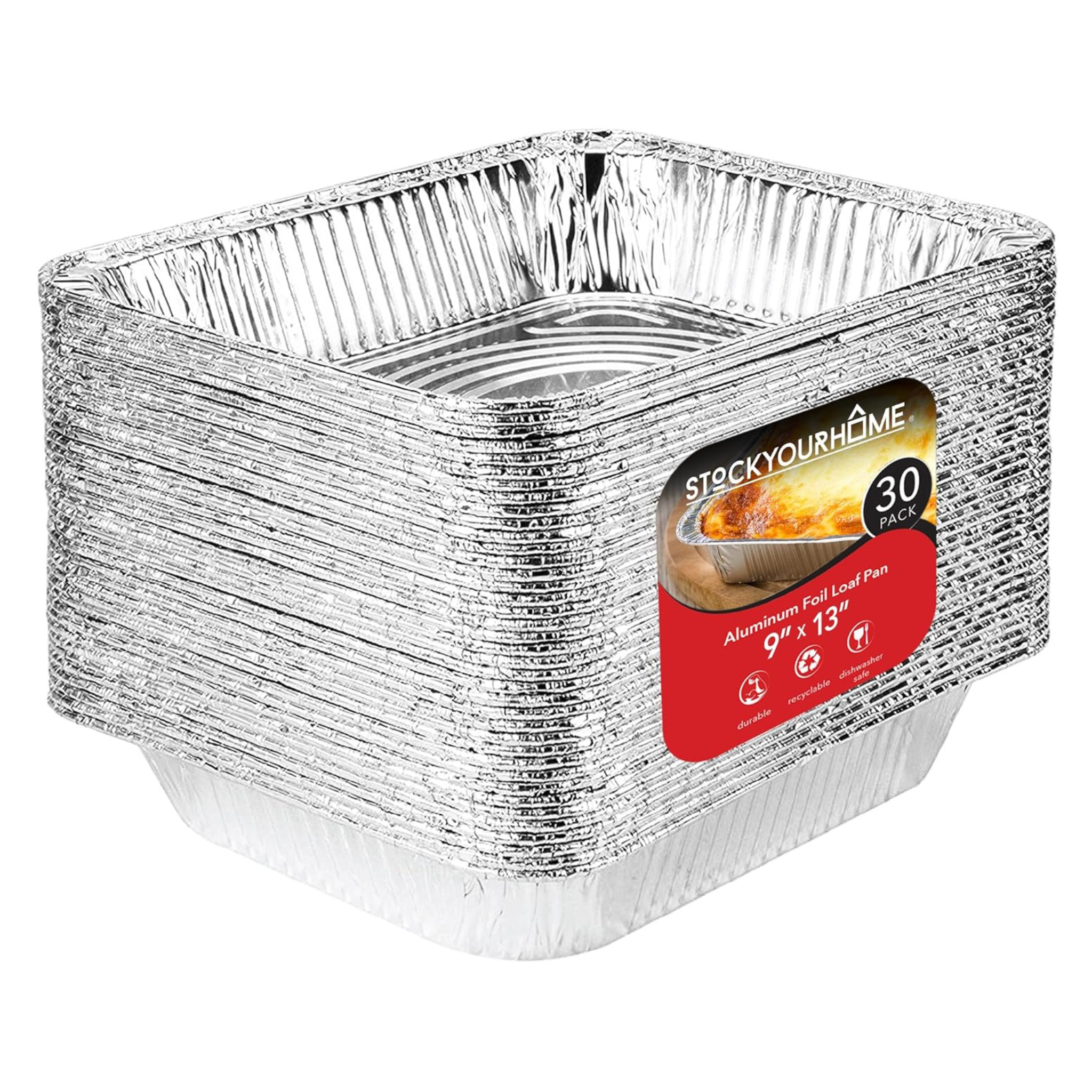 Stock Your Home 30-Pack of 9×13 Disposable Aluminum Pans