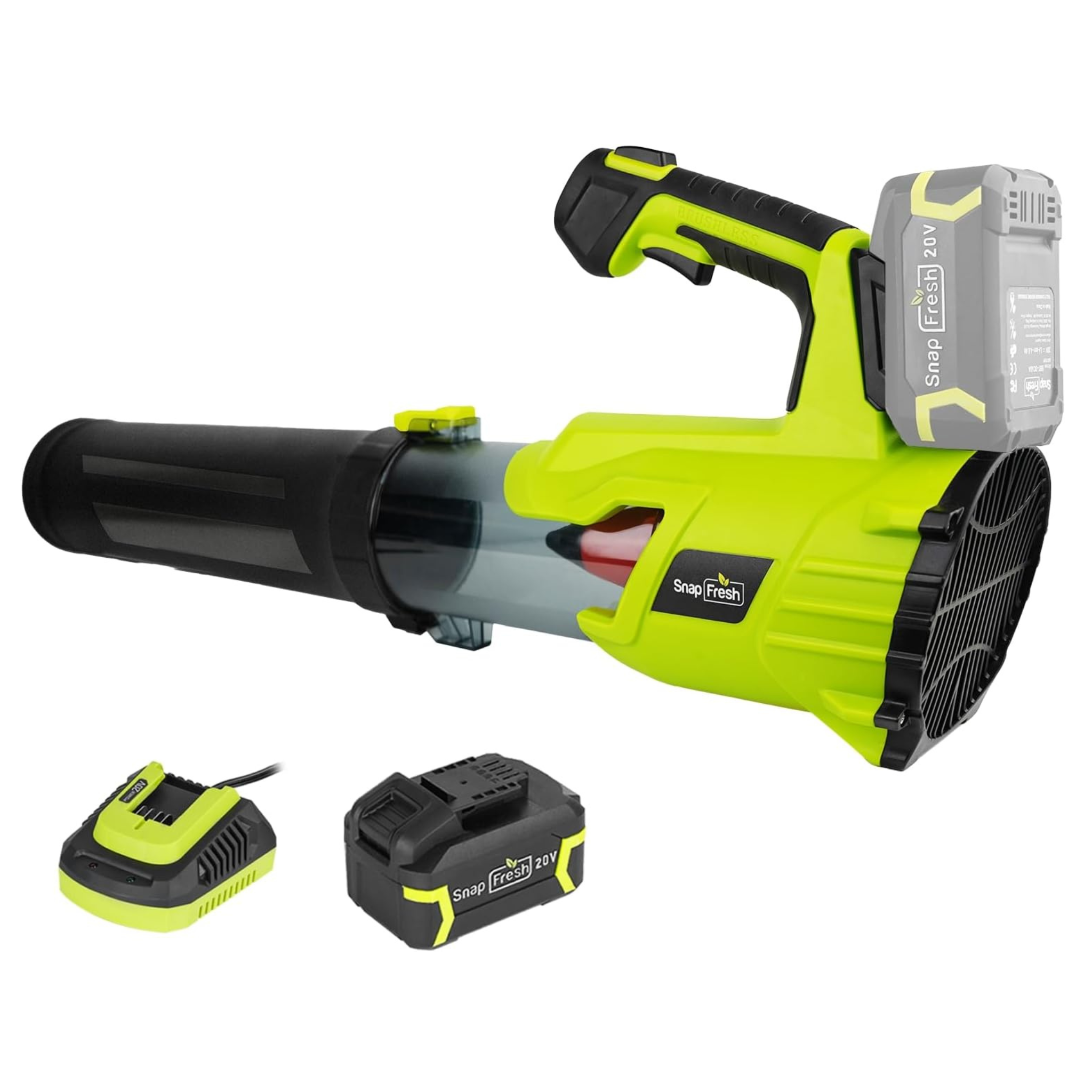 SnapFresh 550CFM Brushless Electric Leaf Blower with 4.0 Ah Battery