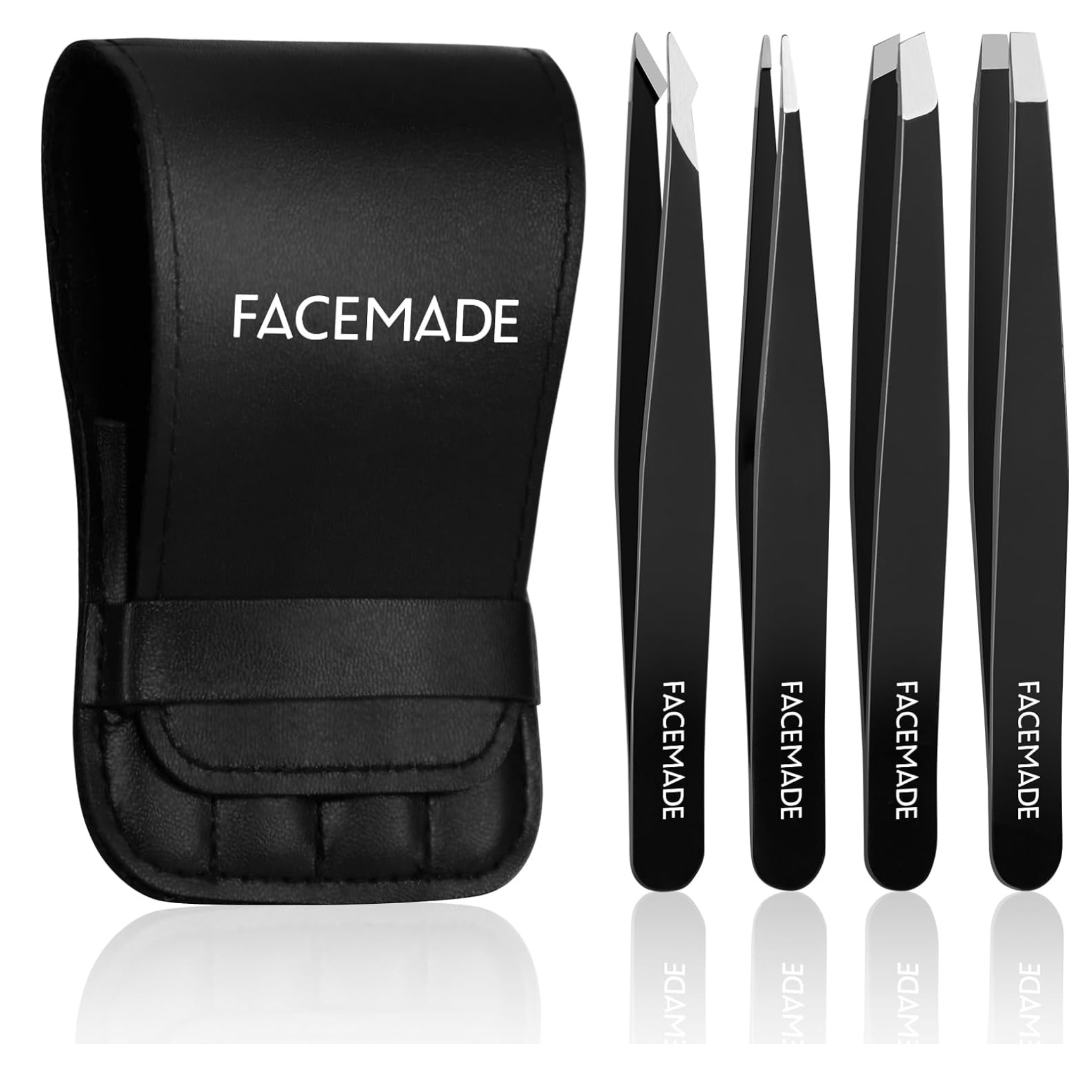 4-Pack Facemade Professional Stainless Steel Tweezers