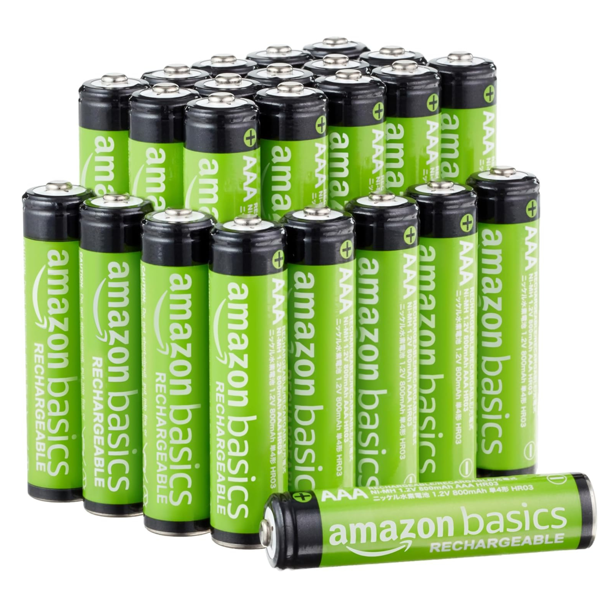 24-Pack AmazonBasics AAA NiMH 800 mAh Rechargeable Batteries