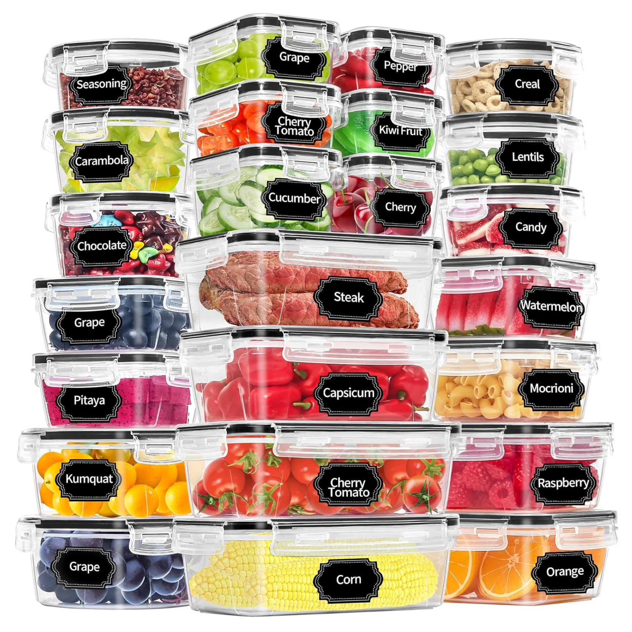 24-Pack Praki Food Storage Containers with Airtight Lids