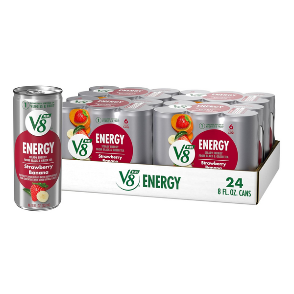 24-Pack 8-Oz V8 +Energy Drink (Strawberry Banana)