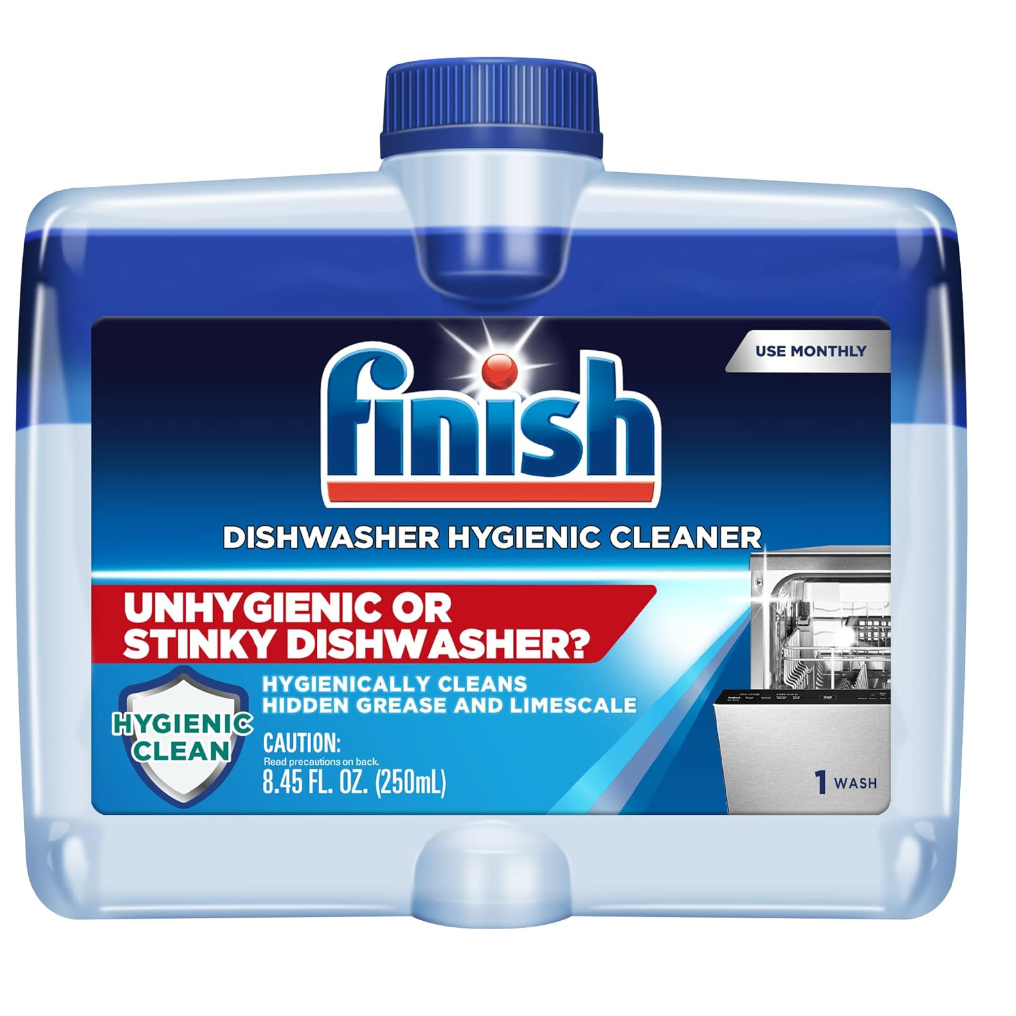 Finish Dual Action Dishwasher Cleaner 8.45oz Bottle