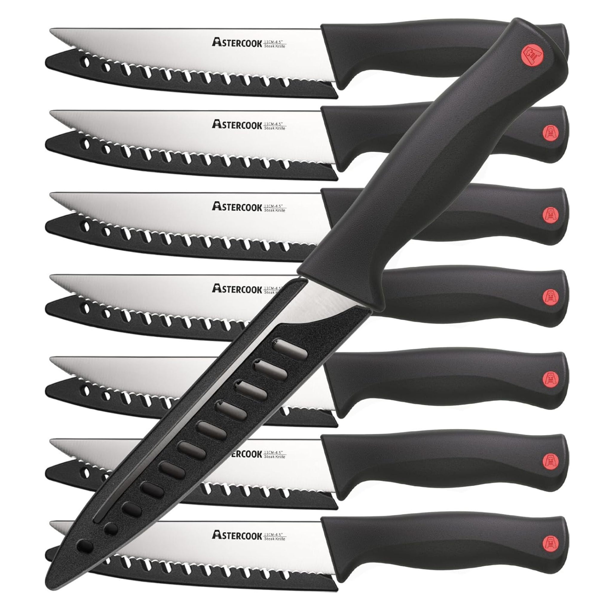 Set of 8 Astercook High Carbon Stainless Steel Steak Knife