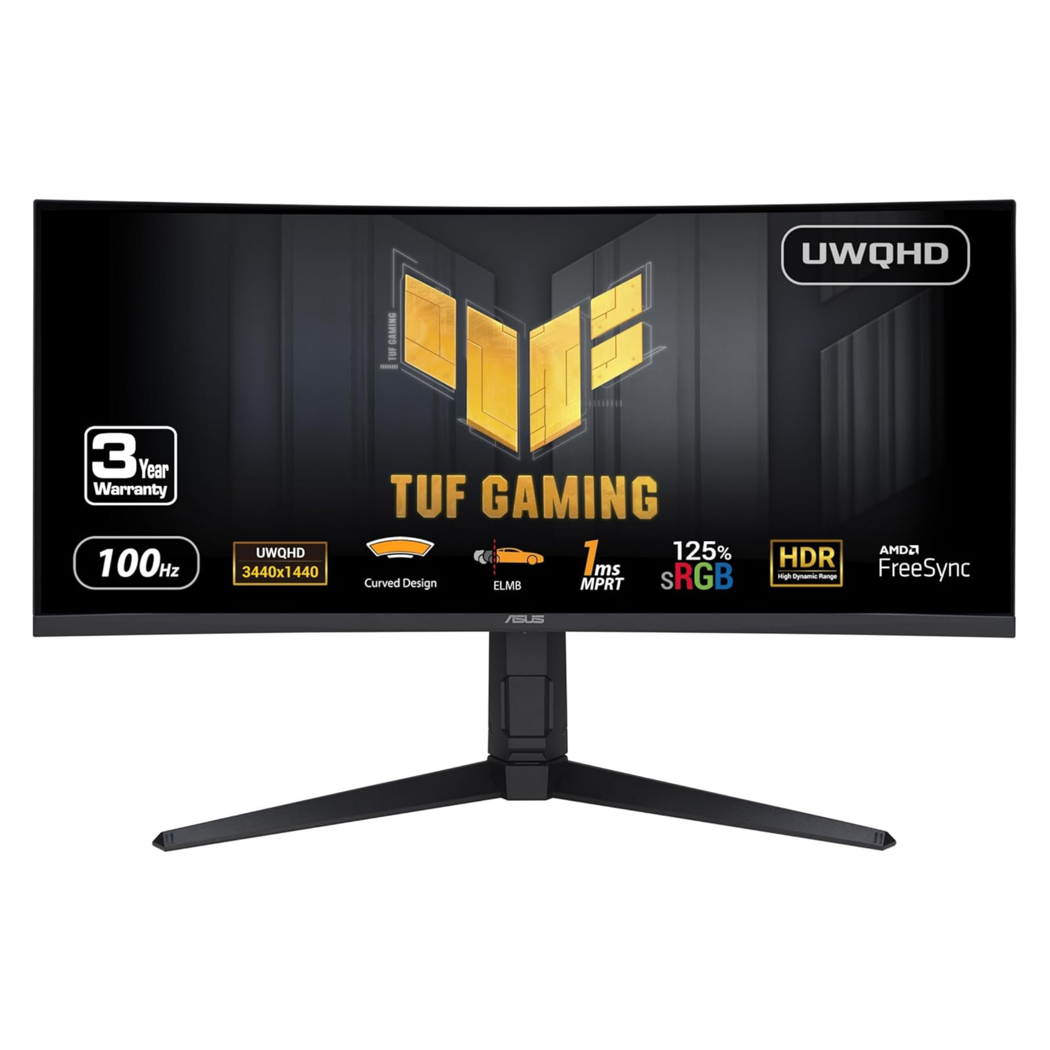 34” ASUS TUF 3440x1440 100Hz HDR UltraWide Curved VA Gaming Monitor