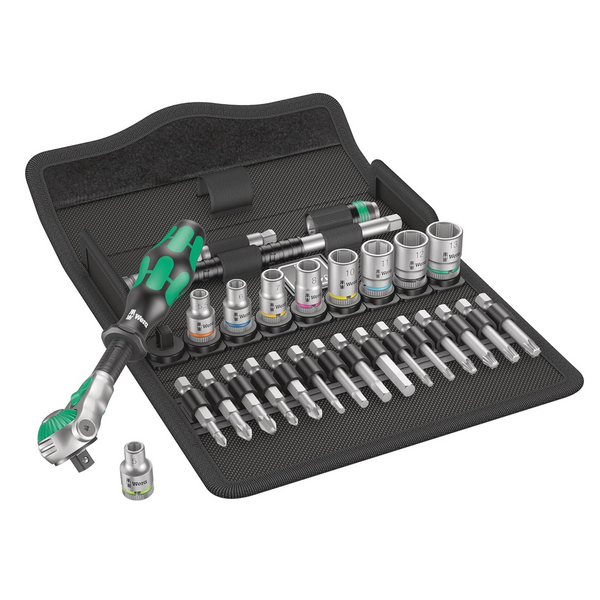 28-Piece Wera SA 6 Zyklop Metric Speed Ratchet Set (1/4" Drive)