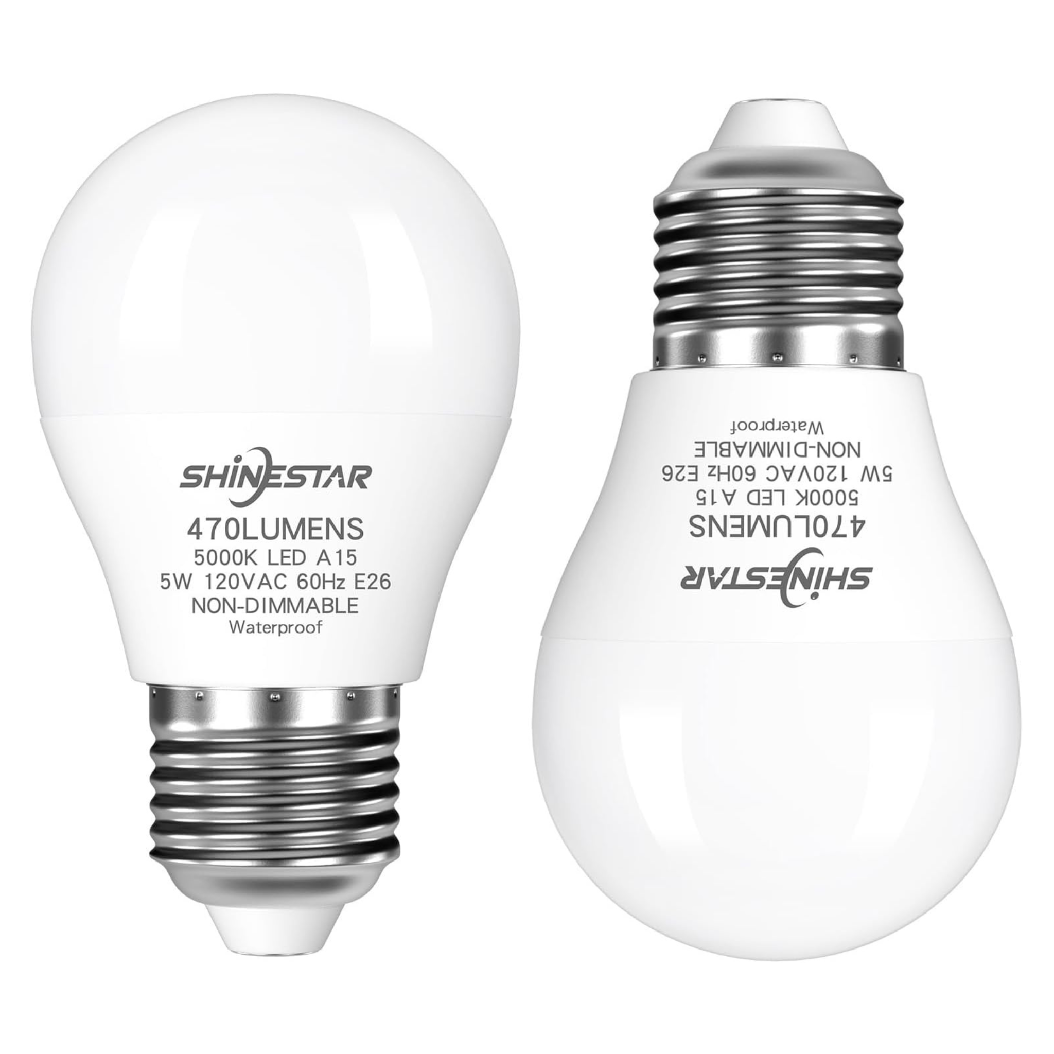 2-Pack Shinestar 40 Watt Waterproof Non-dimmable A15 LED Bulb