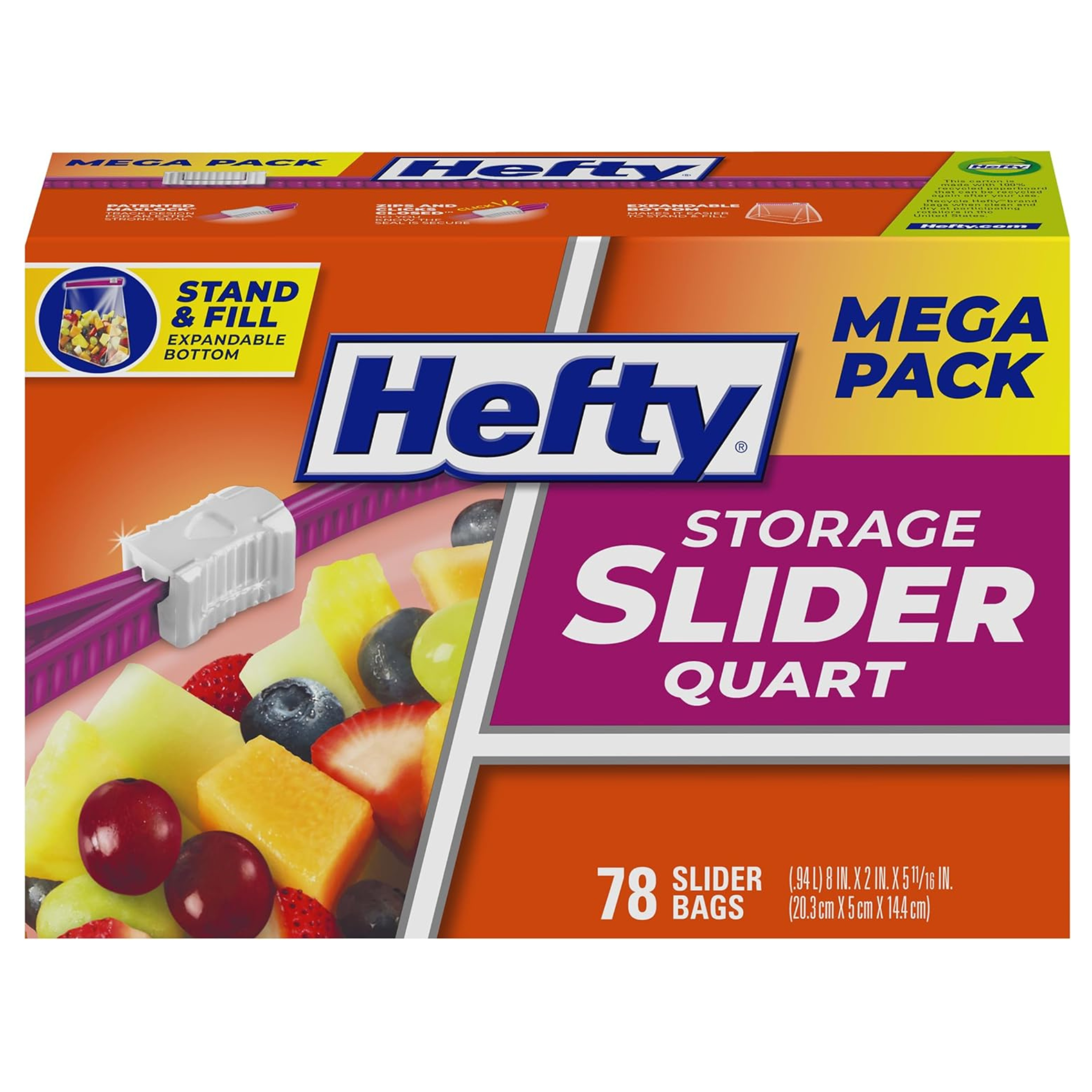 78-Count Hefty Slider Plastic Food Storage Bags (Quart)