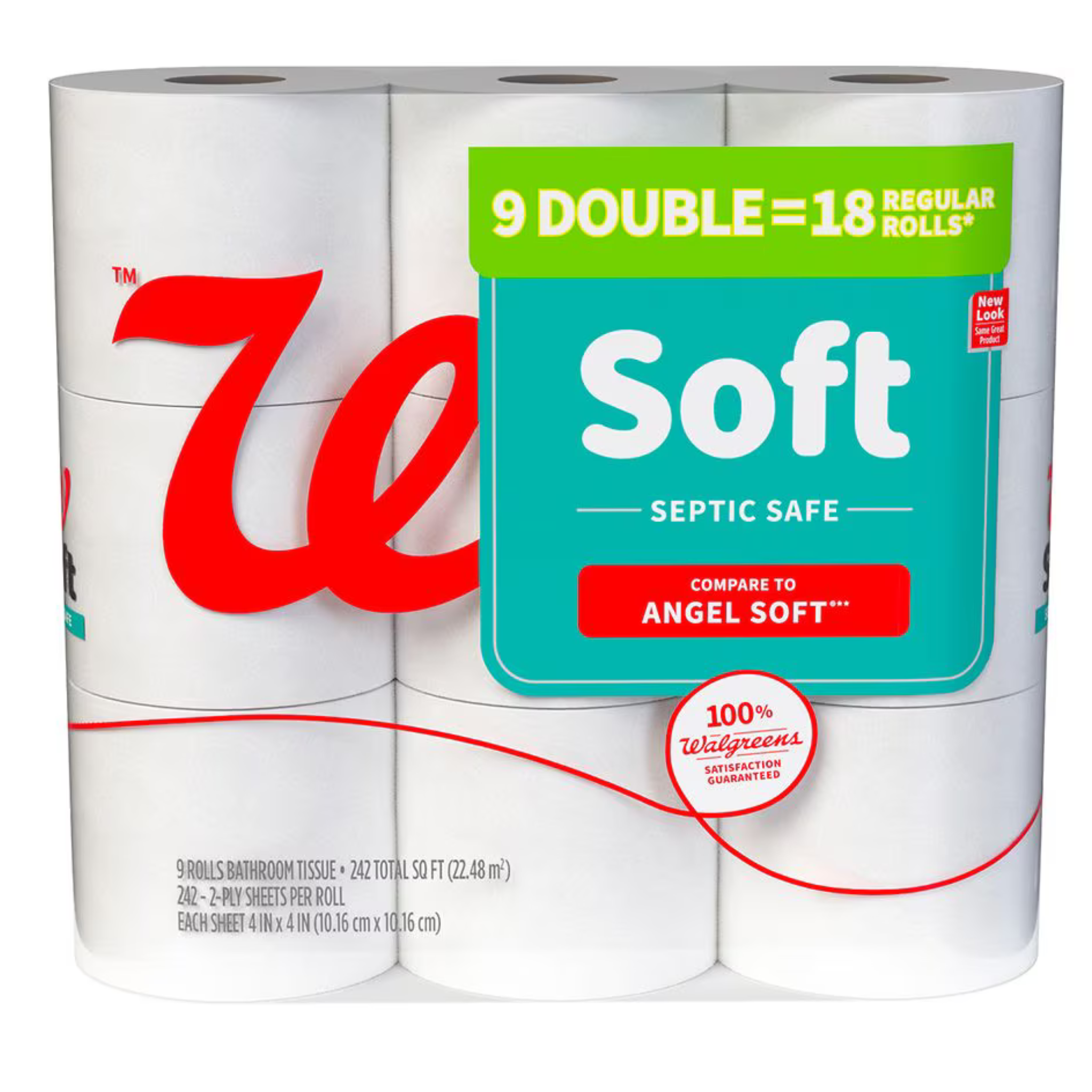 9-Count Walgreens Soft Bath Tissue Toilet Paper Double Rolls