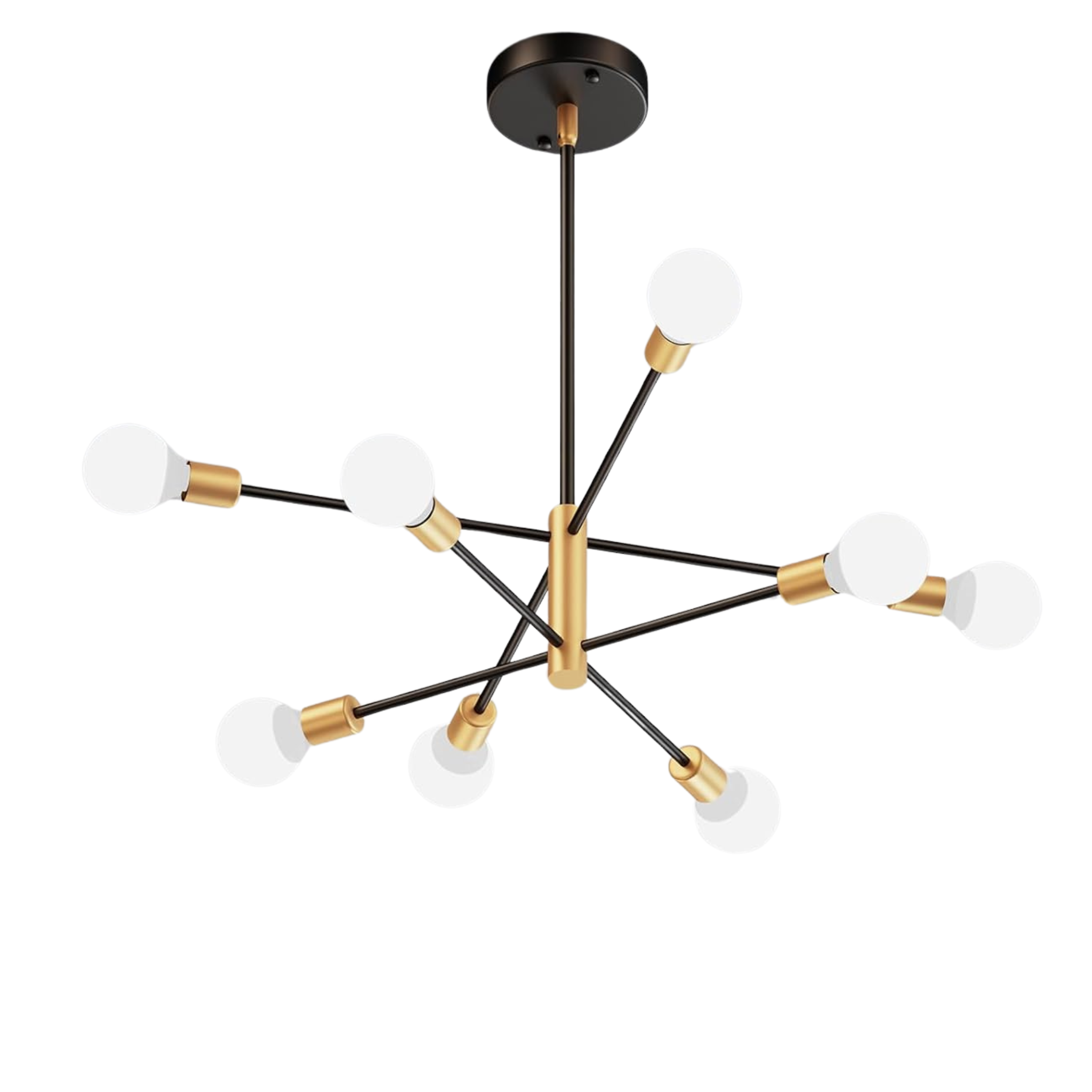 Modern Black and Gold Sputnik Ceiling Light Fixture