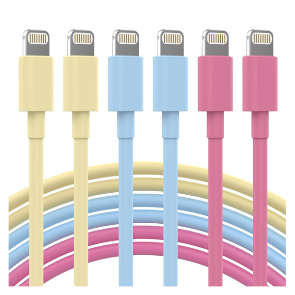 6-Pack Apple MFi Certified Fast Charging Lightning Cables