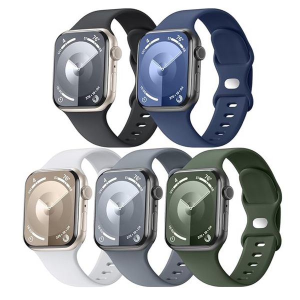 5 Pack Maledan Soft Silicone Bands Compatible with Apple Watch