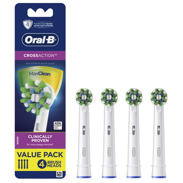 4-Count Oral-B CrossAction Electric Toothbrush Replacement Brush Heads Refill