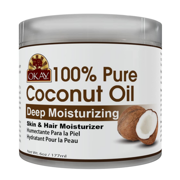 Jar of Okay Deep Moisturizing 100% Coconut Oil for Hair & Skin