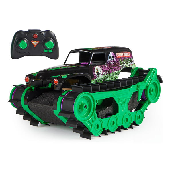 Monster Jam Grave Digger Trax All-Terrain RC Toy Vehicle