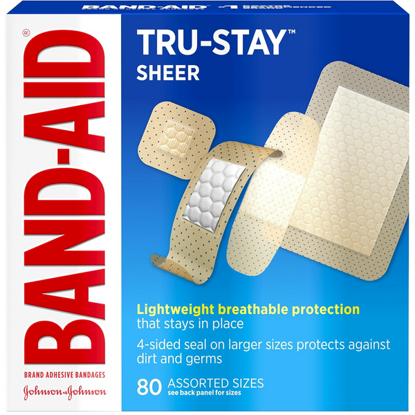 2 Packs Of 80 Band-Aid Tru-Stay Sheer Adhesive Bandages