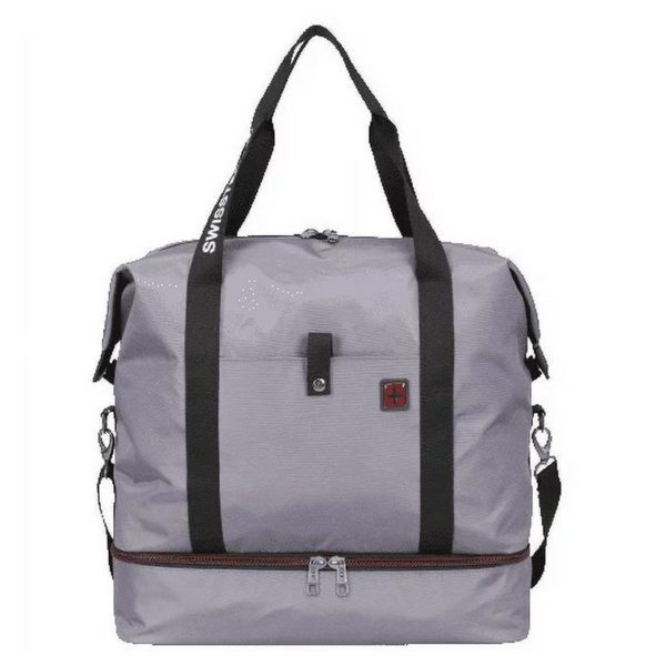 Swiss Tech Drop Bottom Travel Weekender Duffel Bag (Grey)