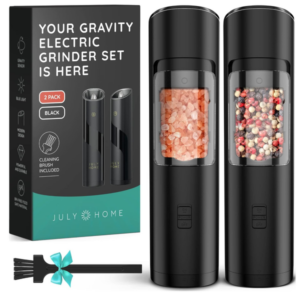 2-Pack Gravity Electric Salt and Pepper Grinder Set