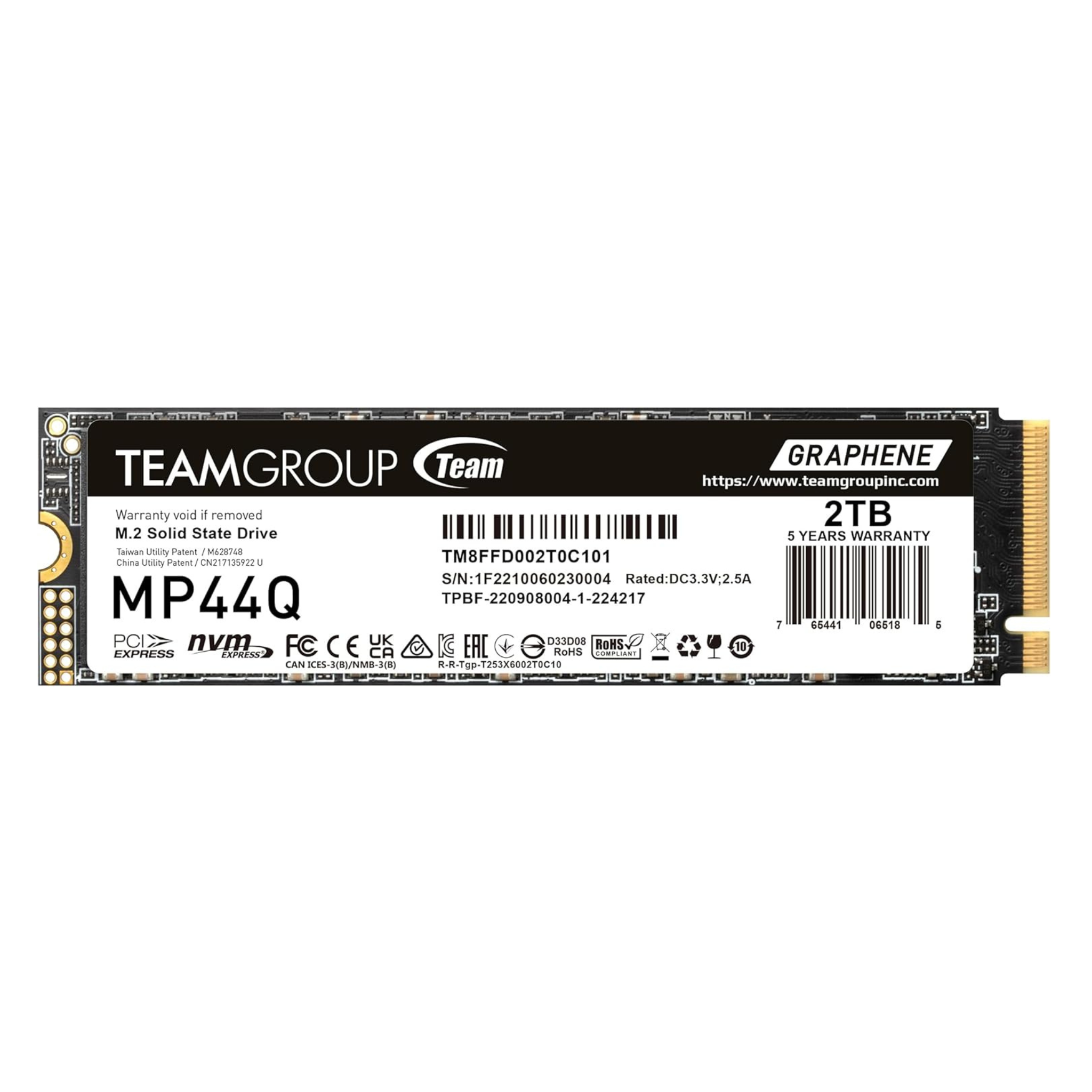 2TB TEAMGROUP MP44Q SLC Gen 4x4 M.2 2280 PCIe 4.0 NVMe Solid State Drive