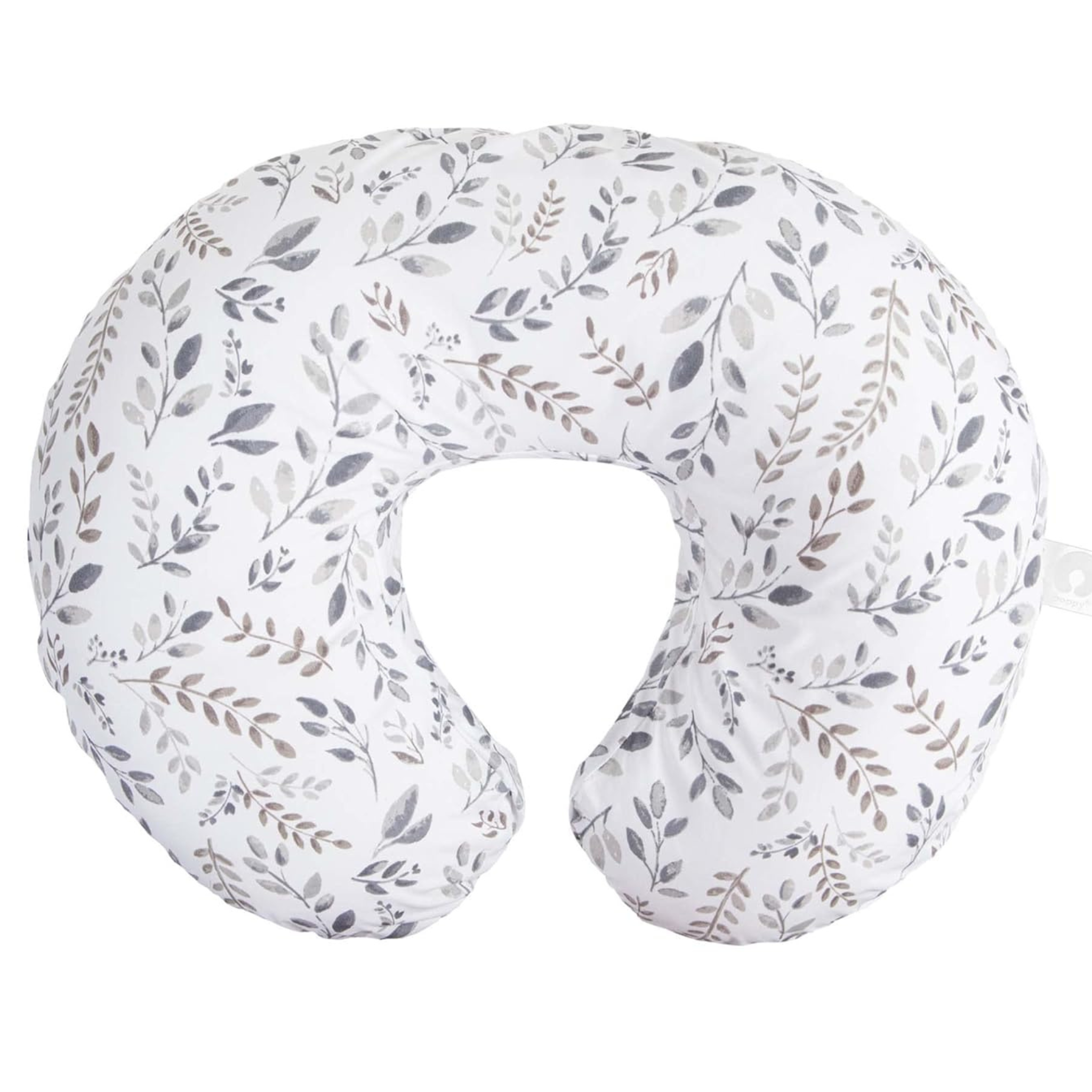 Boppy Pillow with Removable Nursing Pillow Cover, Gray Taupe Leaves