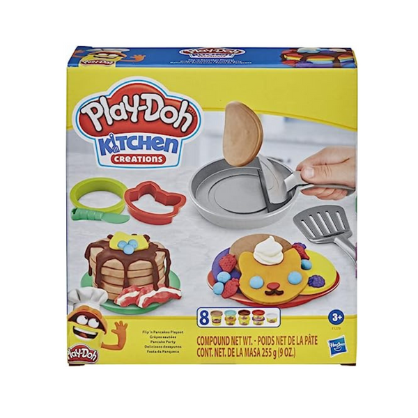 Play-Doh Kitchen Creations Flip ‘n Pancakes Playset with 14 Play Kitchen Accessories