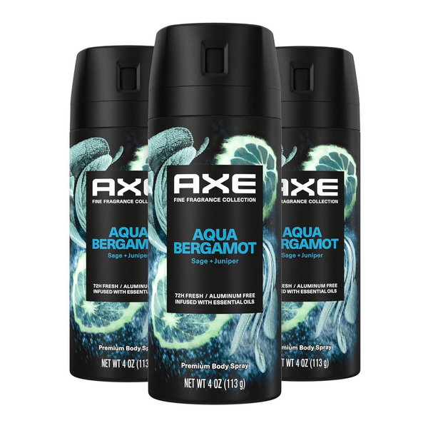 3 Axe Fine Fragrance Collection Premium Deodorant Body Sprays