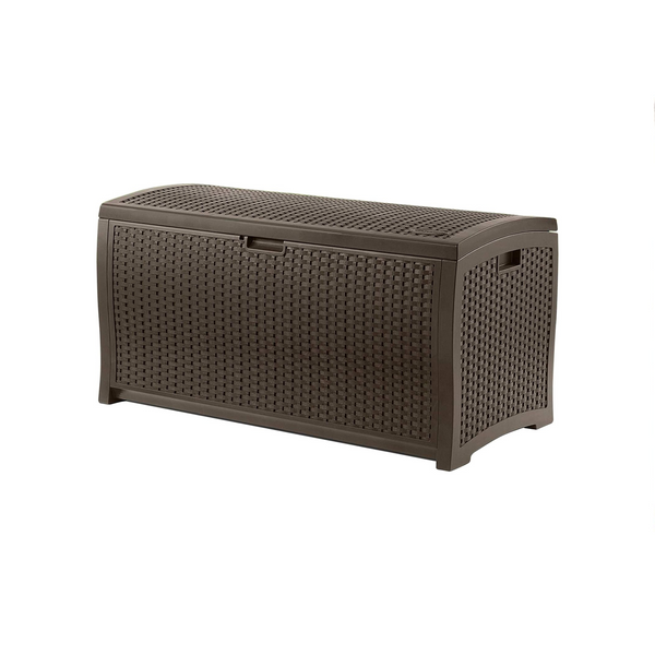 Suncast 99 Gallon Resin Wicker Outdoor Storage Deck Box