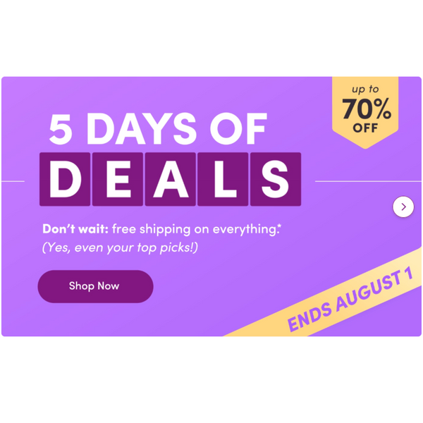 Up to 86% Off Wayfair's 5 Days Of Deals - Ends August 1