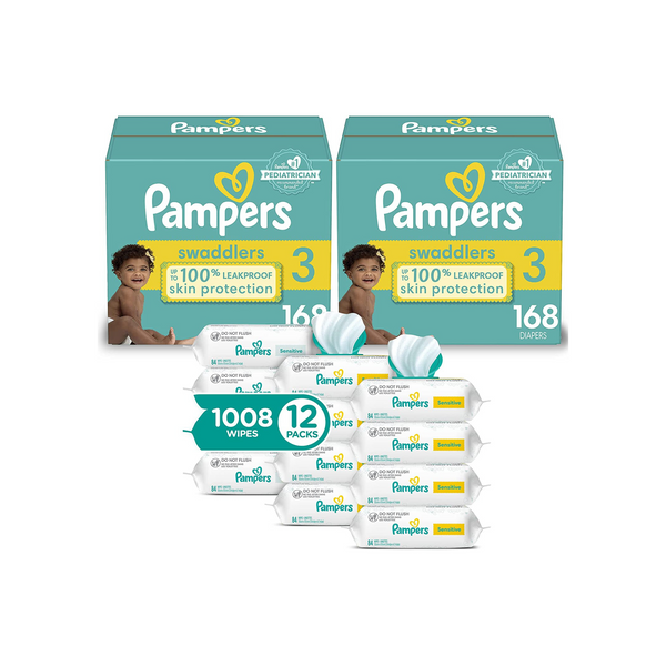 Save Big On 2 Boxes Of Pampers, Swaddlers, Cruisers, Easy Ups With 12 Pack Wipes Bundles