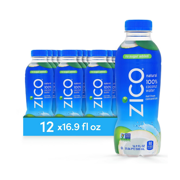 12 botellas de bebida ZICO 100% agua de coco