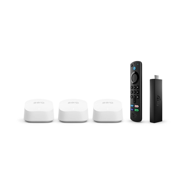 Amazon eero 6+ system (3-pack) with FireTV Stick 4K Max