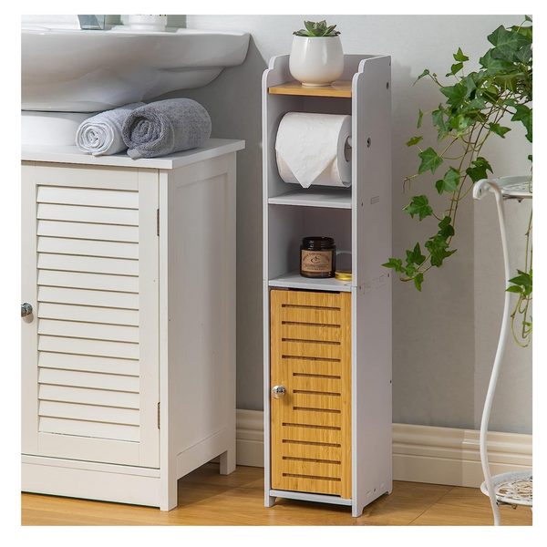 Bathroom Storage Cabinet with Toilet Roll Holder