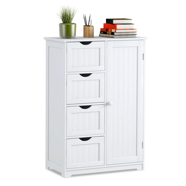 Wooden 4 Drawer Bathroom Cabinet Storage