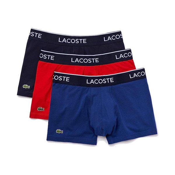 Lacoste Pack de 3 calzoncillos elásticos de algodón para hombre, estilo informal y clásico