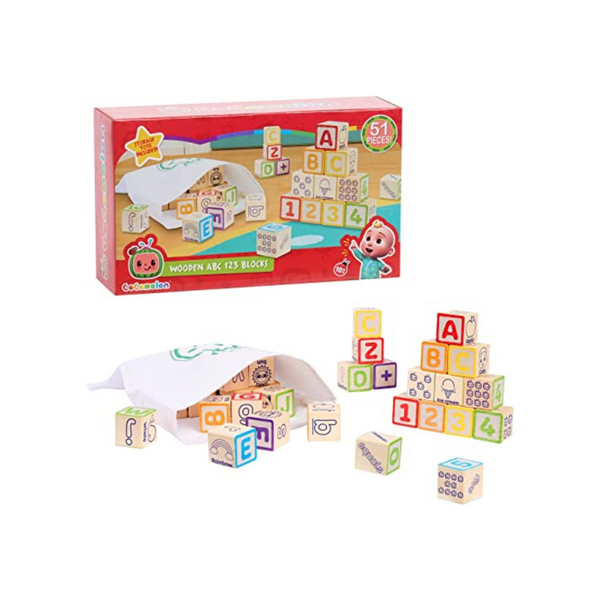 CoComelon 51-piece Classic ABC Wooden Block Set