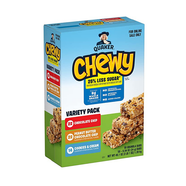 58 Quaker Chewy Lower Sugar Granola Bars